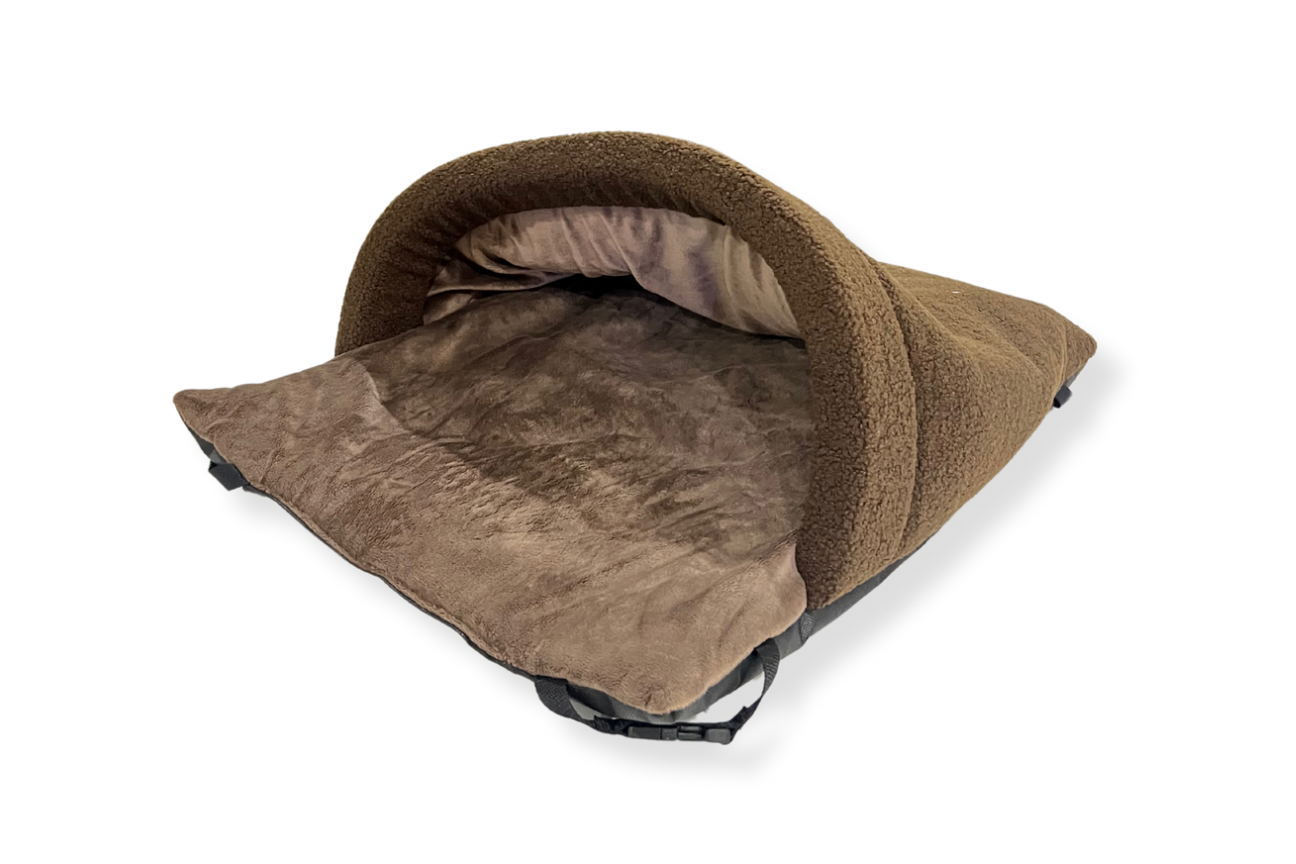 Chocolate Boucle & Biscuit Velour Luxury Snuggle Tunnel
