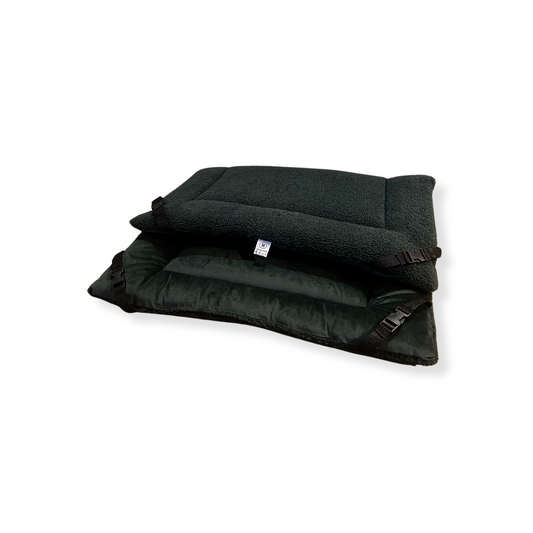 Green Sherpa & Bottle Green Velvet Luxury Reversible Pad