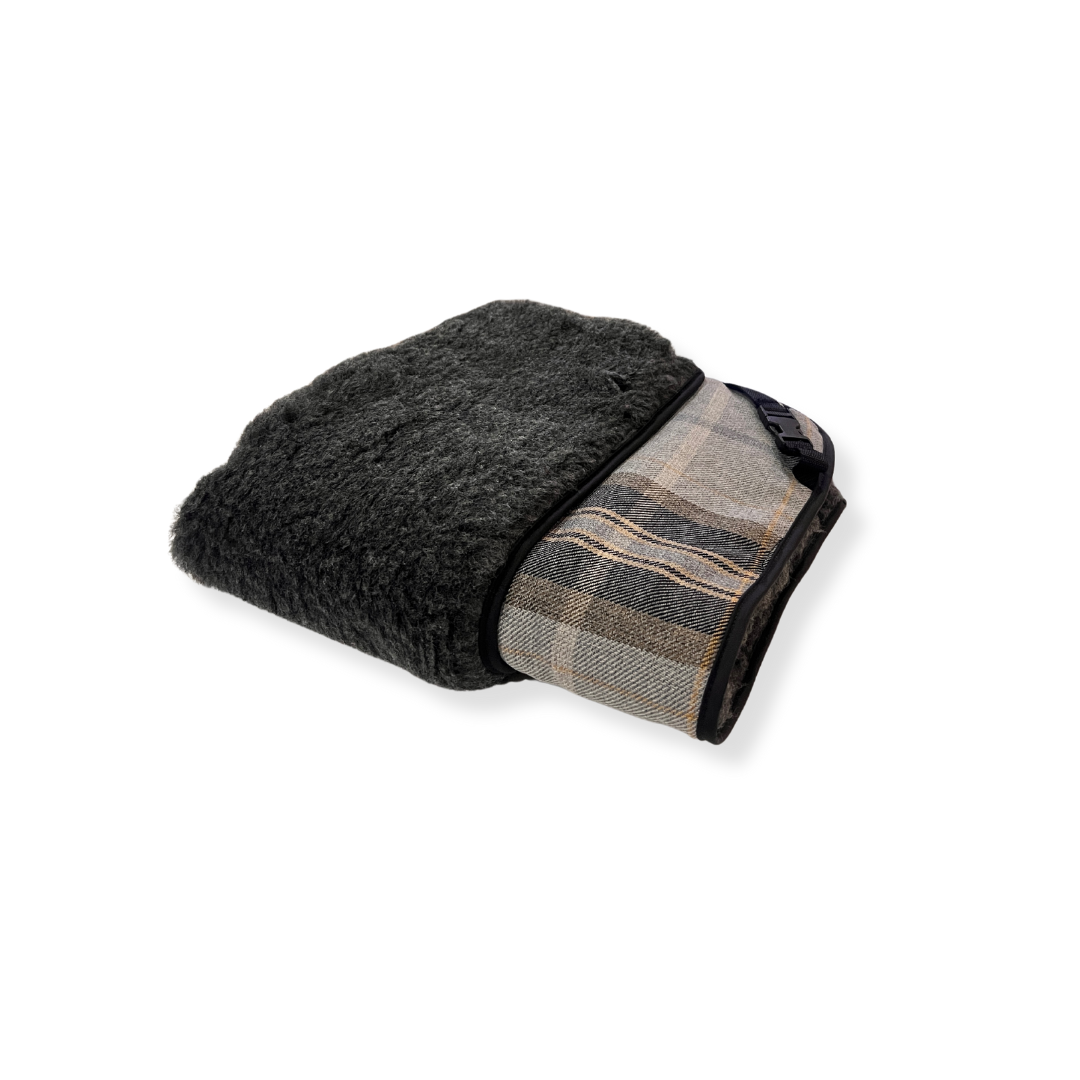 Black Check Cotton & Charcoal Luxury Cosy Topper