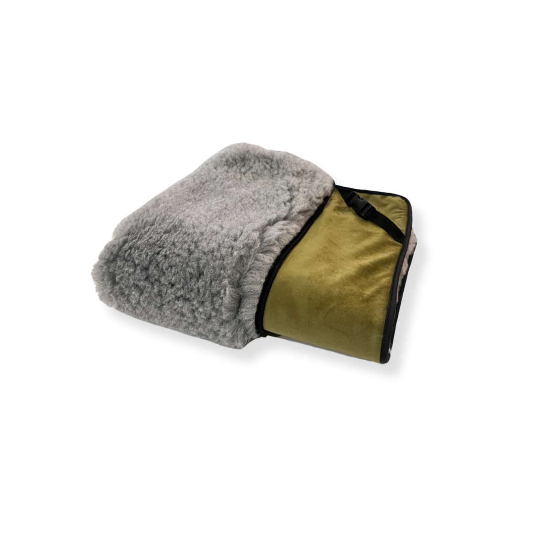 Olive Velvet & Grey Luxury Cosy Topper