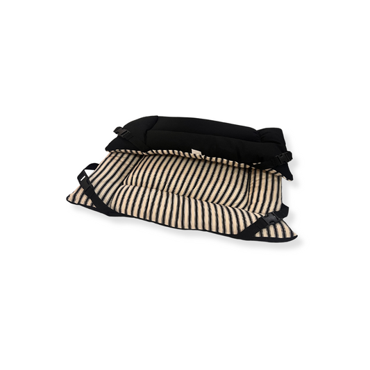 Black Stripe Cotton & Black Cotton Luxury Reversible Pad