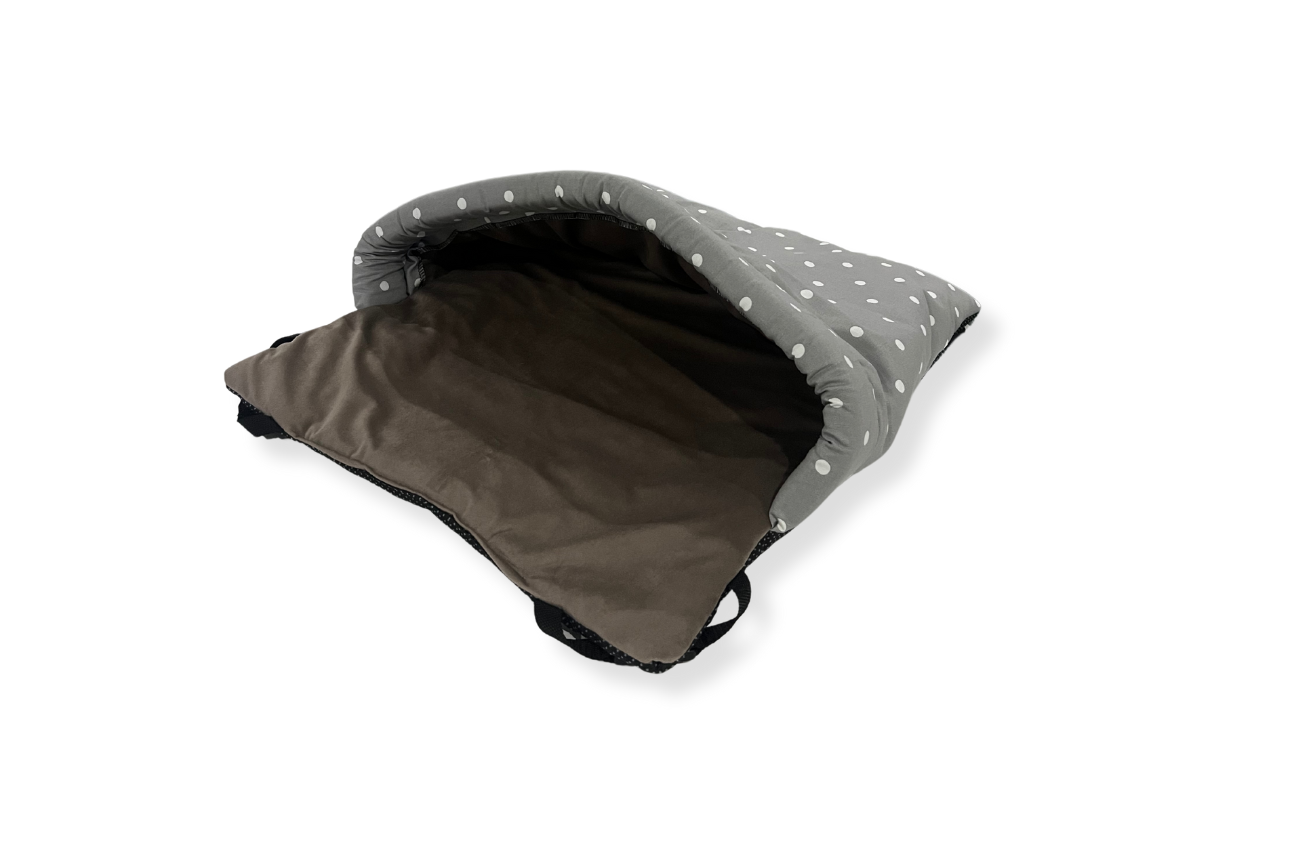 Dotty Smoke & Beige Velvet Luxury Snuggle Tunnel