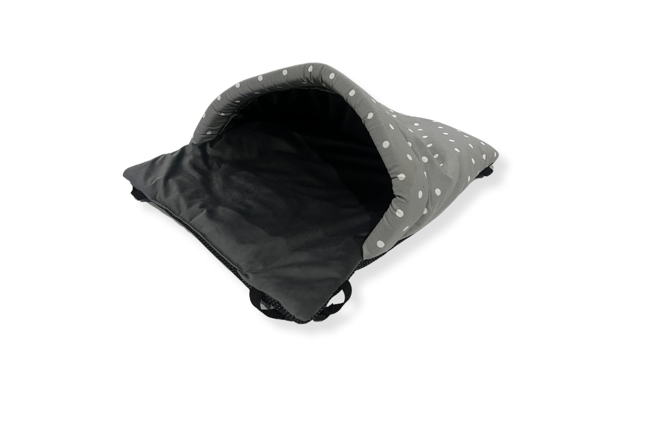 Dotty Smoke & Grey Velvet Luxury Snuggle Tunnel